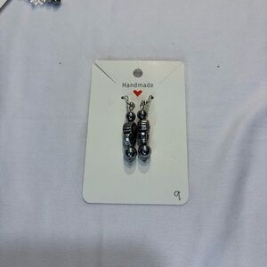 Handmade Silver Beaded Earrings